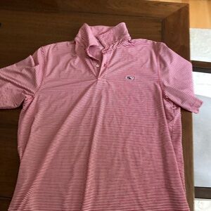 Red & White Stripped Vineyard Vines Golf T